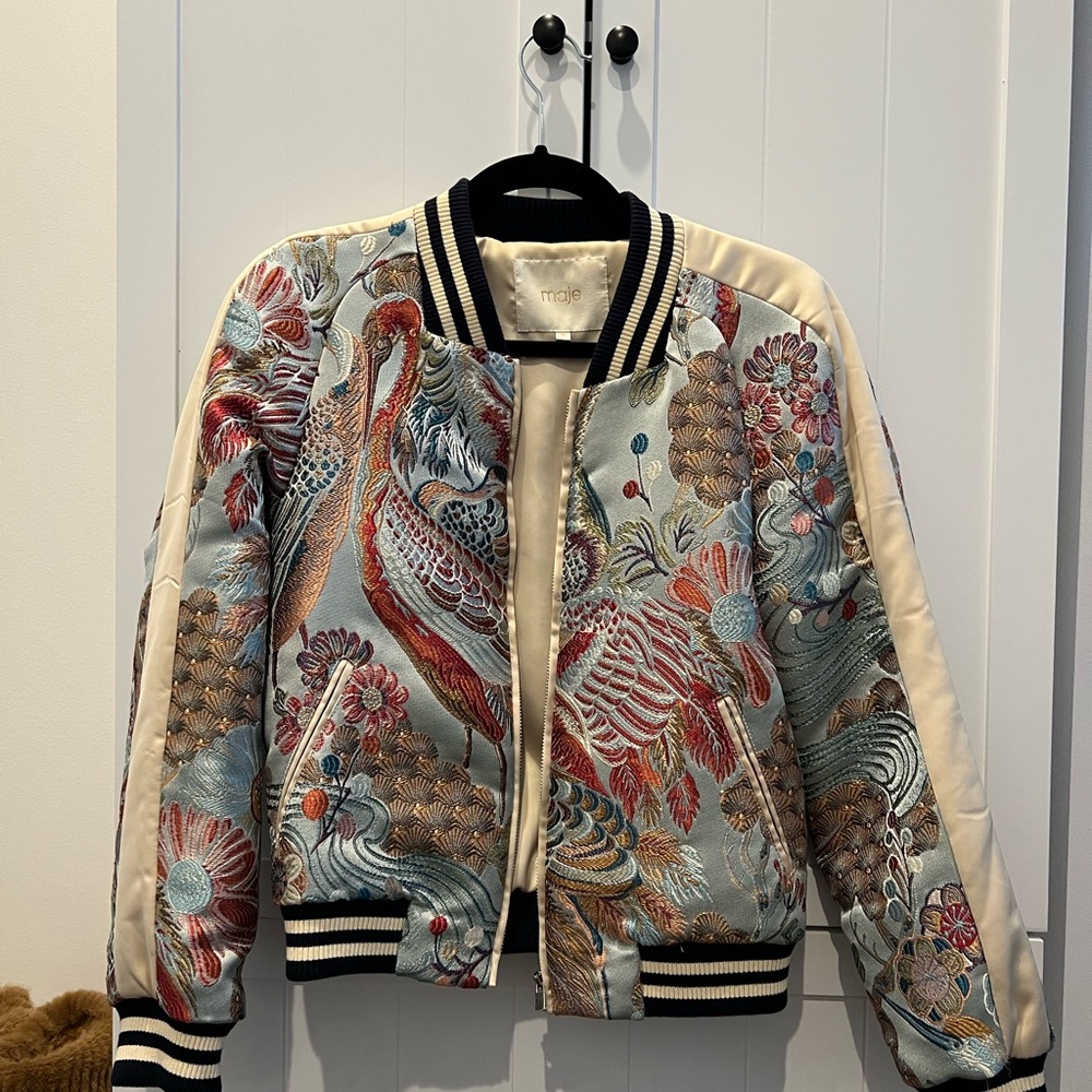 Maje - Embroidered Bomber Jacket - Multicolor